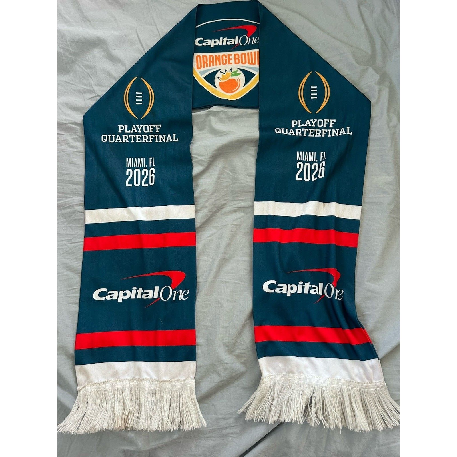 Ncaa 2026 Capital One Orange Bowl Oregon Vs Texas Tech Playoff Scarf